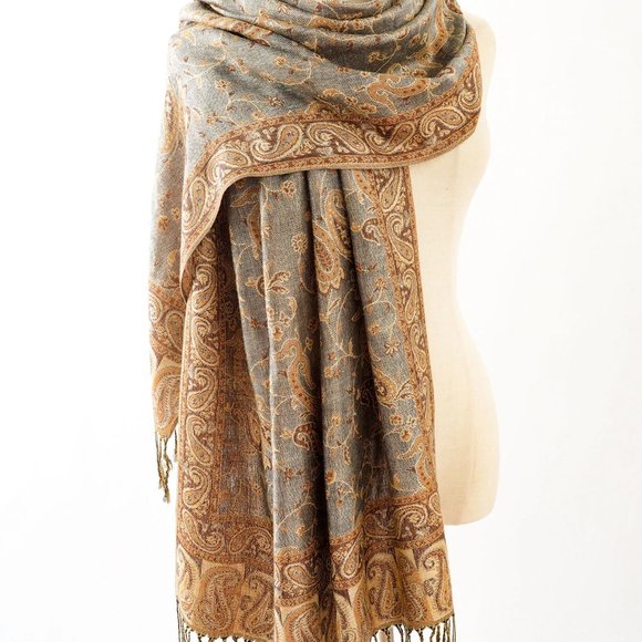 Pashmina Cashew Bohemian Shawl/Scarf - Picture 3 of 4